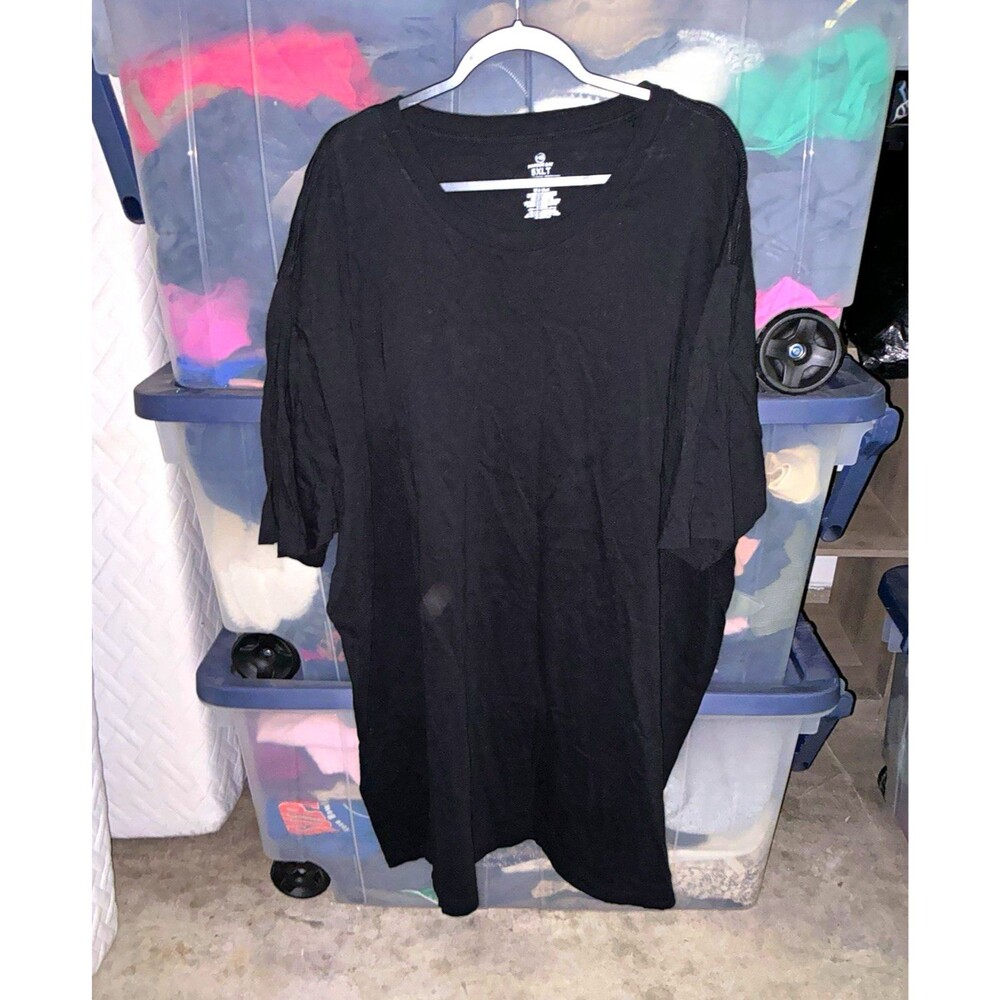 3 Pack Big & Tall 5X Black Cotton Jersey Crew Neck Short Sleeve Harbor Bay Tee